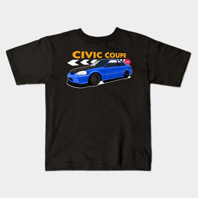 Civic Coupe JDM Cars Kids T-Shirt by masjestudio